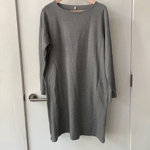Long Sleeve Muji grey T-shirt dress